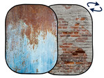 Tło składane dwustronne Lastolite Urban Background 1.5 x 2.1 m Rusty Metal / Plaster Wall