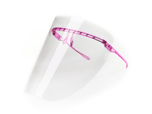 ClearVizor zestaw STARTER przyłbica ochronna + 2 folie A1 - różowa transparentna