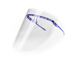 ClearVizor zestaw STARTER przyłbica ochronna + 2 folie A1 - fioletowa transparentna
