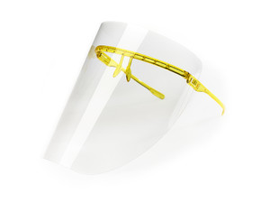 ClearVizor zestaw LARGE przyłbica ochronna + 10 folii A1 -  żółta transparentna