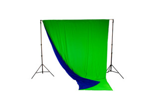 Tło tekstylne dwustronne Chromakey Curtain / Muslin 3 x 3.5 m Blue / Green