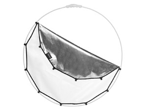 Blenda kołowa Halo Compact srebrno-biała tylko tkanina z klipsami