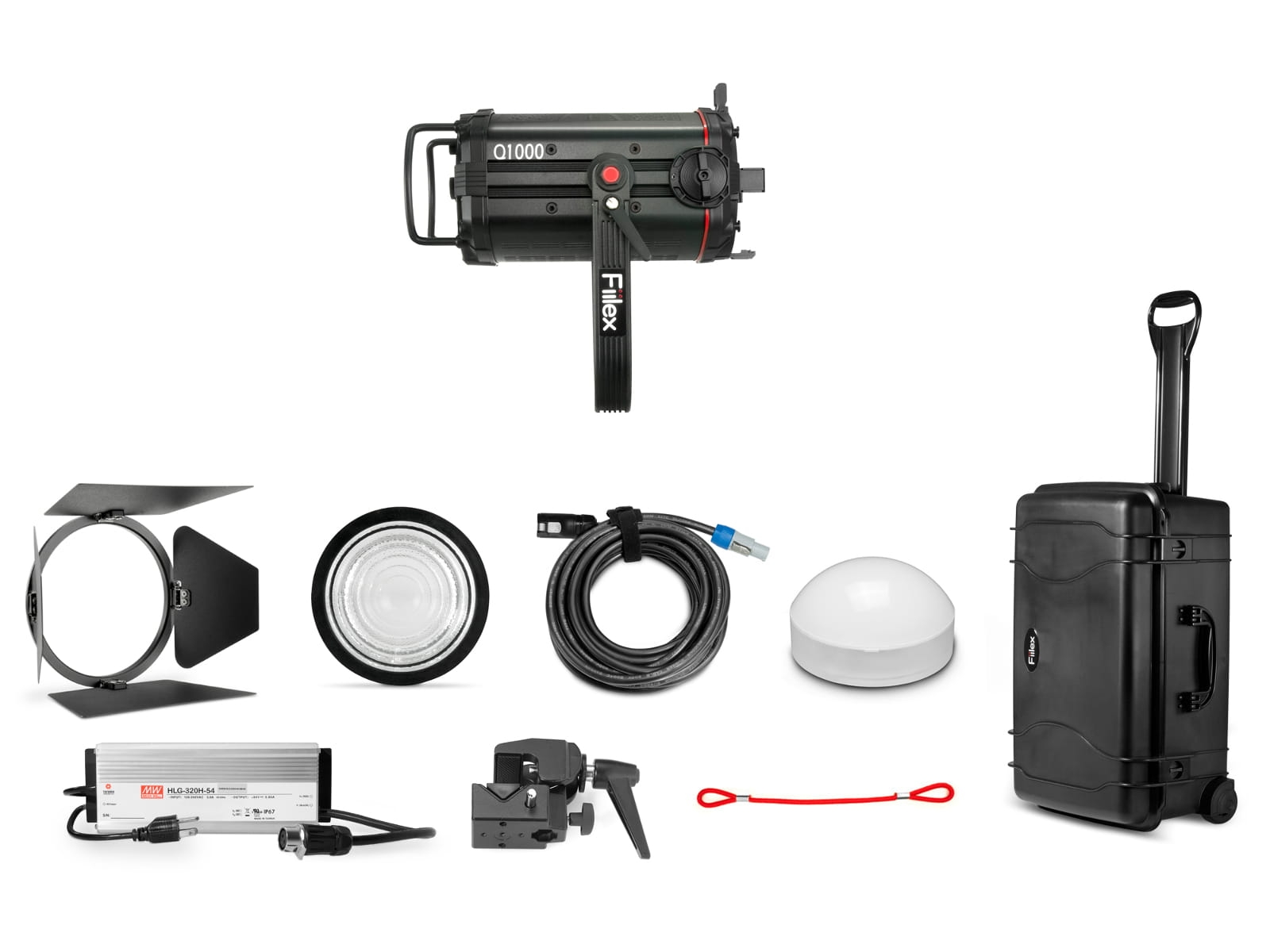 Zestaw z 1 lampą LED z soczewką Fresnela - Fiilex Q1000-DC Light Travel Kit (K154)