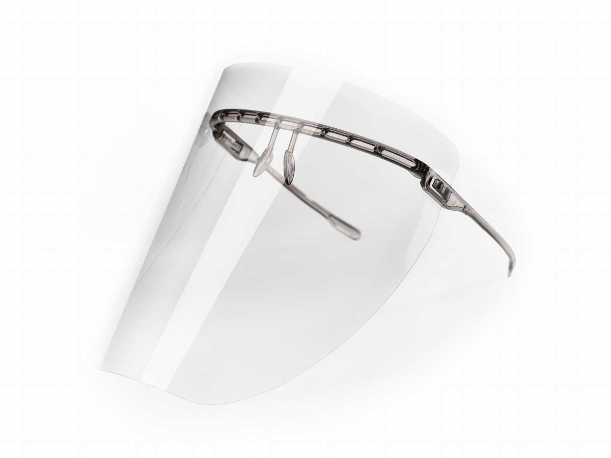 ClearVizor zestaw LARGE przyłbica ochronna + 10 folii A1 -  ciepłoszara transparentna