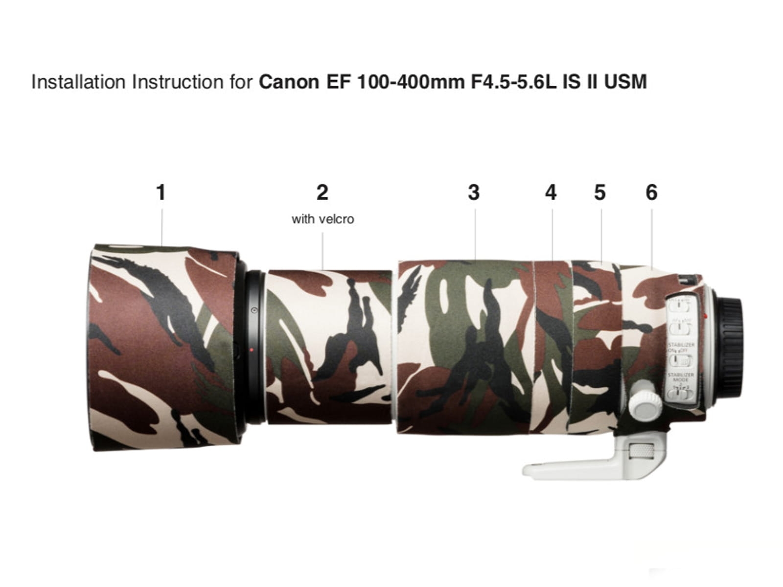 easyCover Lens Oak Canon EF 100-400/4.5-5.6L IS II USM green camouflage