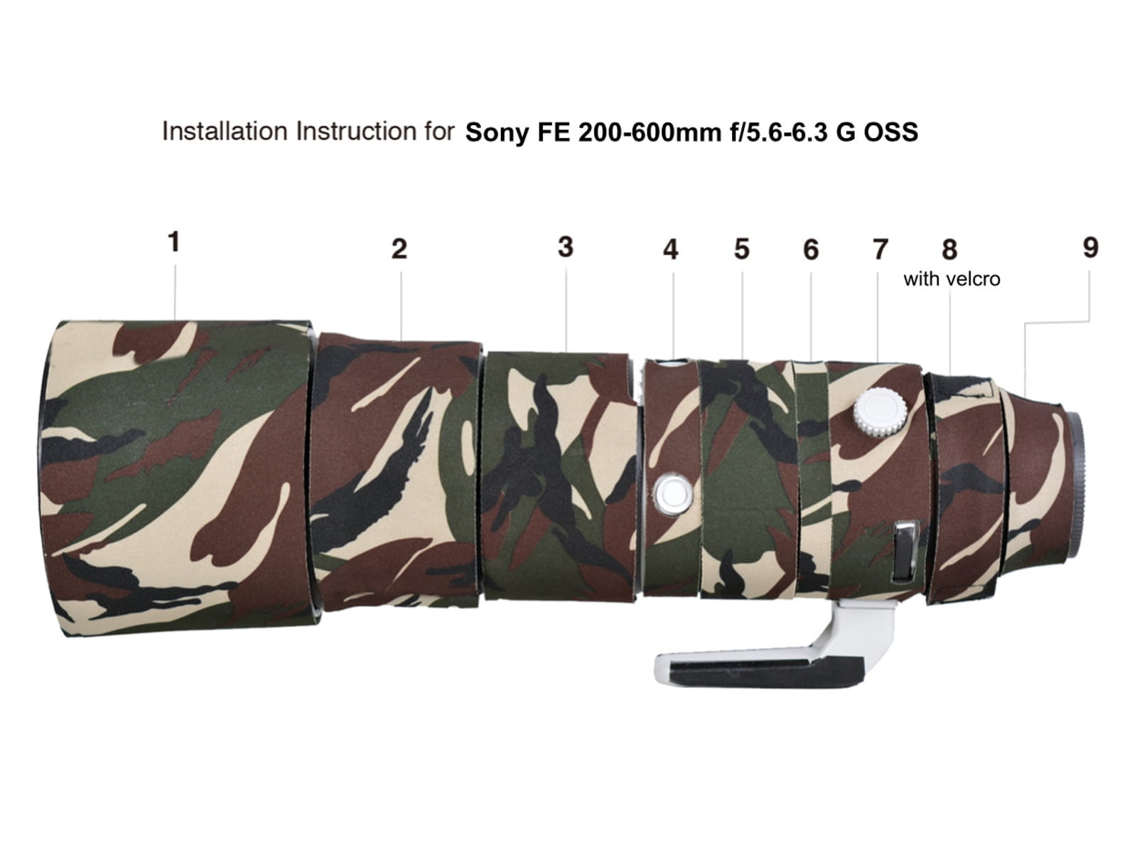 easyCover Lens Oak Sony FE 200-600 F5.6-6.3 G OSS green camouflage